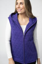 Load image into Gallery viewer, Heather Geometric Hooded Vest - Purple