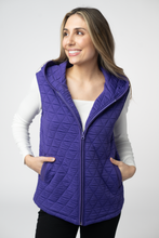 Load image into Gallery viewer, Heather Geometric Hooded Vest - Purple