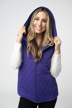 Load image into Gallery viewer, Heather Geometric Hooded Vest - Purple