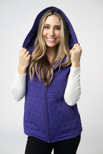 Load image into Gallery viewer, Heather Geometric Hooded Vest - Purple