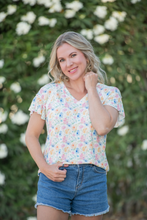 Load image into Gallery viewer, Raelynn V-Neck Top - Petal Gardens
