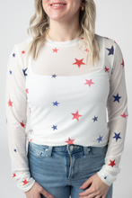 Load image into Gallery viewer, Mesh Long Sleeve Top - Stars