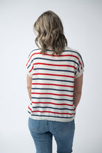 Load image into Gallery viewer, Red, White, and Blue Stripes Open Knit Top