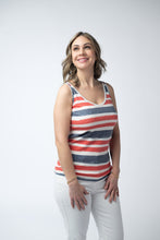 Load image into Gallery viewer, Kennedy Tank - Striped Red, White, and Micro Blue Stars