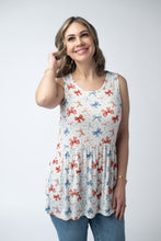Load image into Gallery viewer, Renee Ruffle Tank Top - American Bows