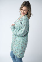 Load image into Gallery viewer, Carly Confetti Dot Cardigan - Aqua Blue
