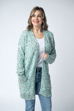 Load image into Gallery viewer, Carly Confetti Dot Cardigan - Aqua Blue