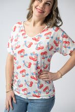 Load image into Gallery viewer, Chloe Cozy Top - Patriotic Cherries