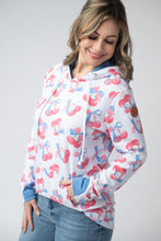 Load image into Gallery viewer, Hailey Pullover Hoodie - Patriotic Cherries