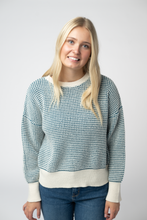 Load image into Gallery viewer, Charlotte Sweater - Teal and Ivory