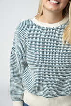 Load image into Gallery viewer, Charlotte Sweater - Teal and Ivory