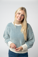 Load image into Gallery viewer, Charlotte Sweater - Teal and Ivory