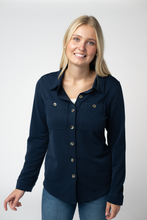 Load image into Gallery viewer, Ryleigh Ribbed Button Down - Navy