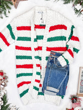Load image into Gallery viewer, Stripe Cardigan - Christmas Stripe