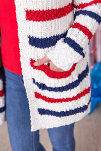 Stripe Cardigan - 4th of July