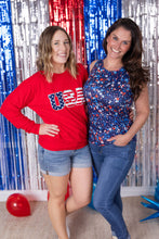 Load image into Gallery viewer, Corrine Pullover Top - Red USA Flag
