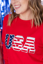 Load image into Gallery viewer, Corrine Pullover Top - Red USA Flag