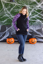 Load image into Gallery viewer, Zoey ZipCowl Sweatshirt - I Put A Spell On You and Black