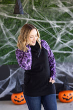 Load image into Gallery viewer, Zoey ZipCowl Sweatshirt - I Put A Spell On You and Black