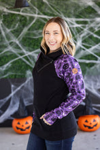 Load image into Gallery viewer, Zoey ZipCowl Sweatshirt - I Put A Spell On You and Black