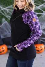 Load image into Gallery viewer, Zoey ZipCowl Sweatshirt - I Put A Spell On You and Black