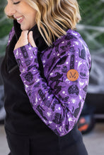 Load image into Gallery viewer, Zoey ZipCowl Sweatshirt - I Put A Spell On You and Black