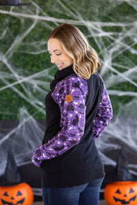 Zoey ZipCowl Sweatshirt - I Put A Spell On You and Black
