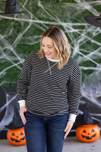 Load image into Gallery viewer, Lola Striped Thermal Top - Black