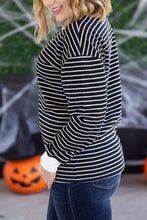 Load image into Gallery viewer, Lola Striped Thermal Top - Black