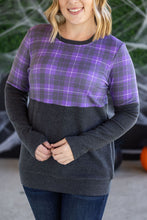 Load image into Gallery viewer, Natalie Pullover - Purple Plaid and Charcoal