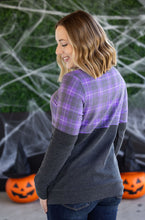 Load image into Gallery viewer, Natalie Pullover - Purple Plaid and Charcoal