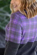 Load image into Gallery viewer, Natalie Pullover - Purple Plaid and Charcoal