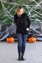 Load image into Gallery viewer, Pixie Pocket Halfzip Hoodie - Black