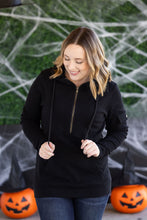 Load image into Gallery viewer, Pixie Pocket Halfzip Hoodie - Black