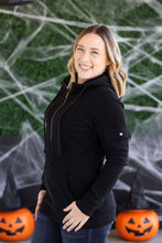 Load image into Gallery viewer, Pixie Pocket Halfzip Hoodie - Black