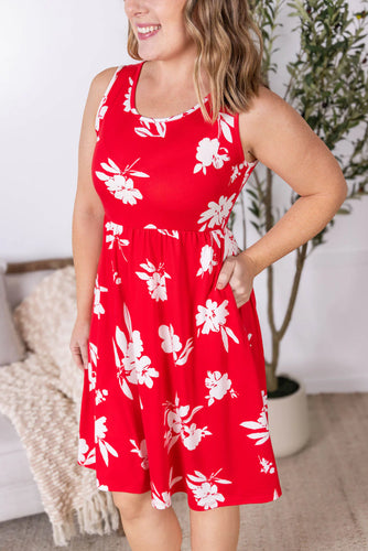 Kelsey Tank Dress - Red Floral