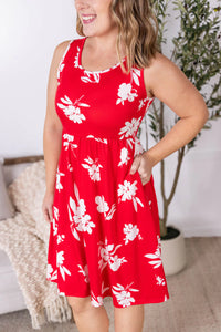 Kelsey Tank Dress - Red Floral