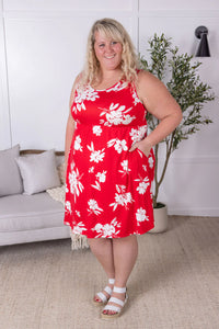 Kelsey Tank Dress - Red Floral