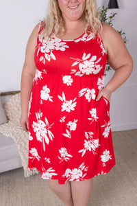Kelsey Tank Dress - Red Floral