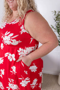 Kelsey Tank Dress - Red Floral