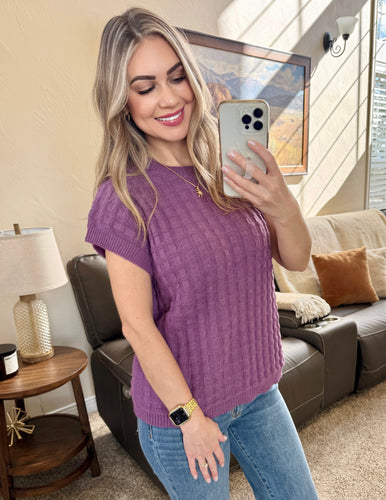 Kelly Knitted Top - Plum