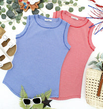 Load image into Gallery viewer, Morgan Micro Striped Tank - Blue