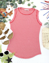 Load image into Gallery viewer, Morgan Micro Striped Tank - Red