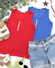 Load image into Gallery viewer, Mila Zipper Tank - Red