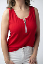 Load image into Gallery viewer, Mila Zipper Tank - Red