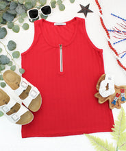 Load image into Gallery viewer, Mila Zipper Tank - Red