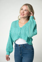 Load image into Gallery viewer, Callie Cropped Cardigan - Aqua