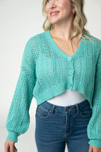 Load image into Gallery viewer, Callie Cropped Cardigan - Aqua