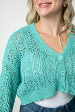 Load image into Gallery viewer, Callie Cropped Cardigan - Aqua