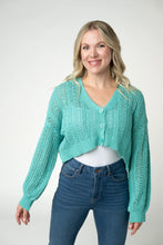 Load image into Gallery viewer, Callie Cropped Cardigan - Aqua